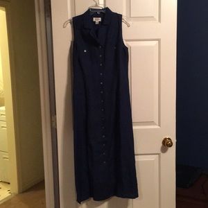 Talbots 10 Petite dark blue bottom up dress